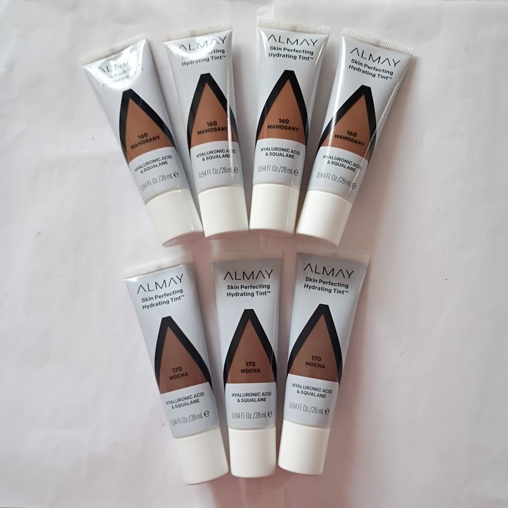 Lot of 7 Almay Skin Perfecting Hydrating Tint Liquid Foundation Mocha Mahogany